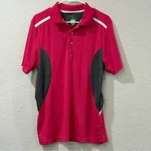 Men's PGA Tour Pro Series Pink and Gray Shirt Medium